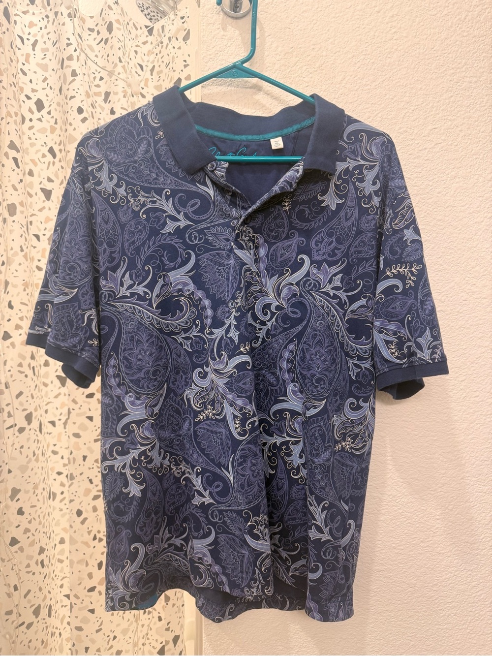 Men's XL Robert Graham Navy Paisley Polo Shirt